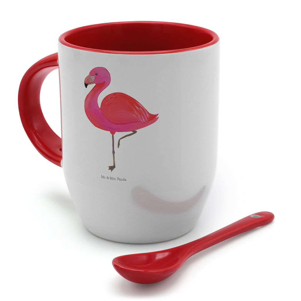 Tasse mit Löffel Flamingo classic Tasse, Kaffeetasse, Tassen, Tasse mit Spruch, Kaffeebecher, Tasse mit Löffel, Flamingo, Einzigartig, Selbstliebe, Stolz, ich, für mich, Spruch, Freundin, Freundinnen, Außenseiter, Sohn, Tochter, Geschwister