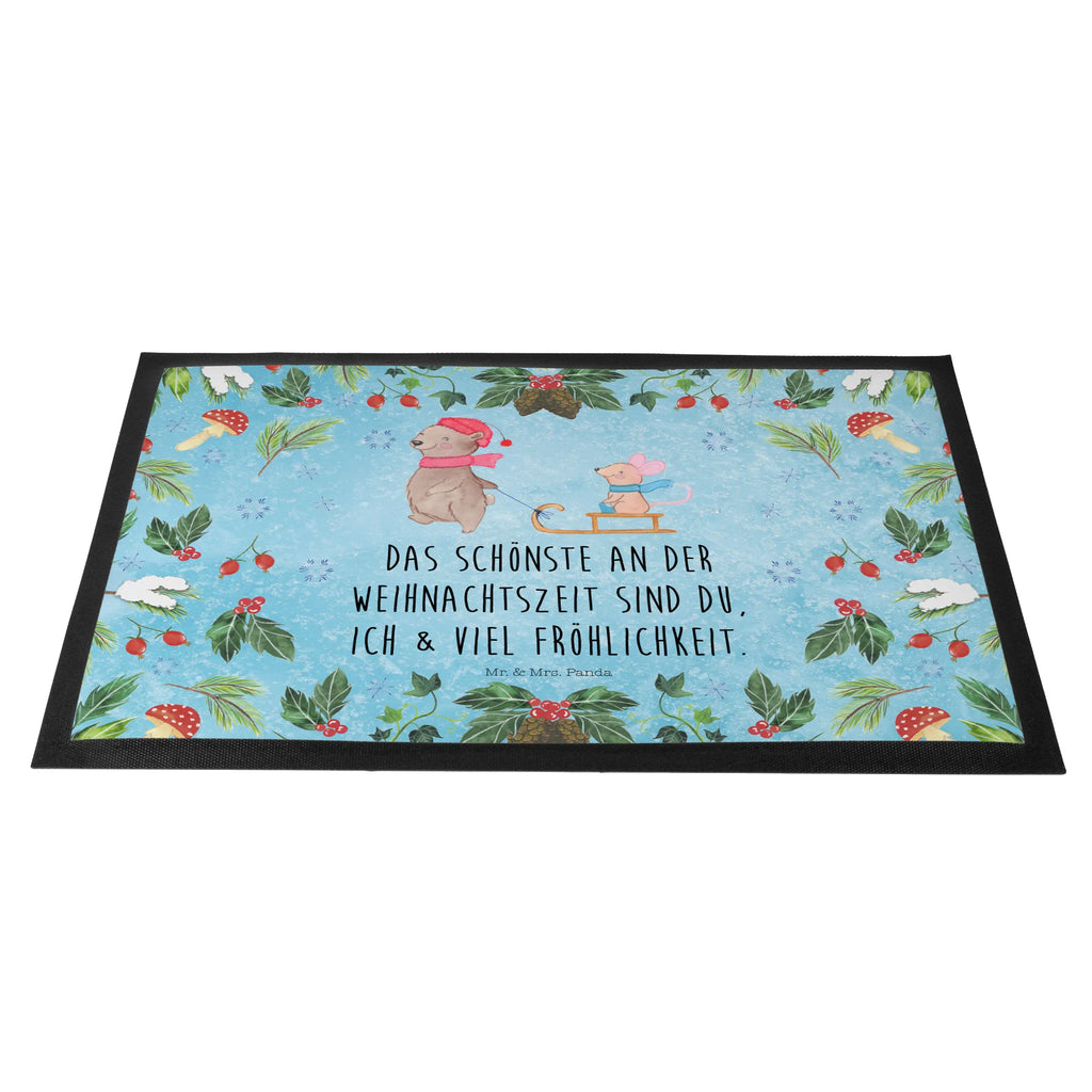 Doormat bear and mouse Sleds schmutzfangmatten, matte haustür, Sauberlaufmatte, Abtreter, Eingangsmatte, hausmatte, Schmutzfangmatte, Schuhabstreifer, Schmutzfangteppich, fußmatte, türmatten, Fußabstreifer, Eingangsteppich, Fußmatten, flurmatte, Schmutzmatte, außenmatte, Schmutzfänger, abstreifer, Türmatte, Fußabtreter, sauberlaufmatten, Haustürmatte, Türvorleger, Fussmatte, Abtretmatte, Nikolaus, Advent, Weihnachten, Heiligabend, Weihnachtsdeko, Wintermotiv, Winter