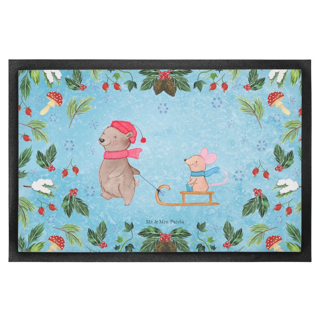 Doormat bear and mouse Sleds schmutzfangmatten, matte haustür, Sauberlaufmatte, Abtreter, Eingangsmatte, hausmatte, Schmutzfangmatte, Schuhabstreifer, Schmutzfangteppich, fußmatte, türmatten, Fußabstreifer, Eingangsteppich, Fußmatten, flurmatte, Schmutzmatte, außenmatte, Schmutzfänger, abstreifer, Türmatte, Fußabtreter, sauberlaufmatten, Haustürmatte, Türvorleger, Fussmatte, Abtretmatte, Nikolaus, Advent, Weihnachten, Heiligabend, Weihnachtsdeko, Wintermotiv, Winter