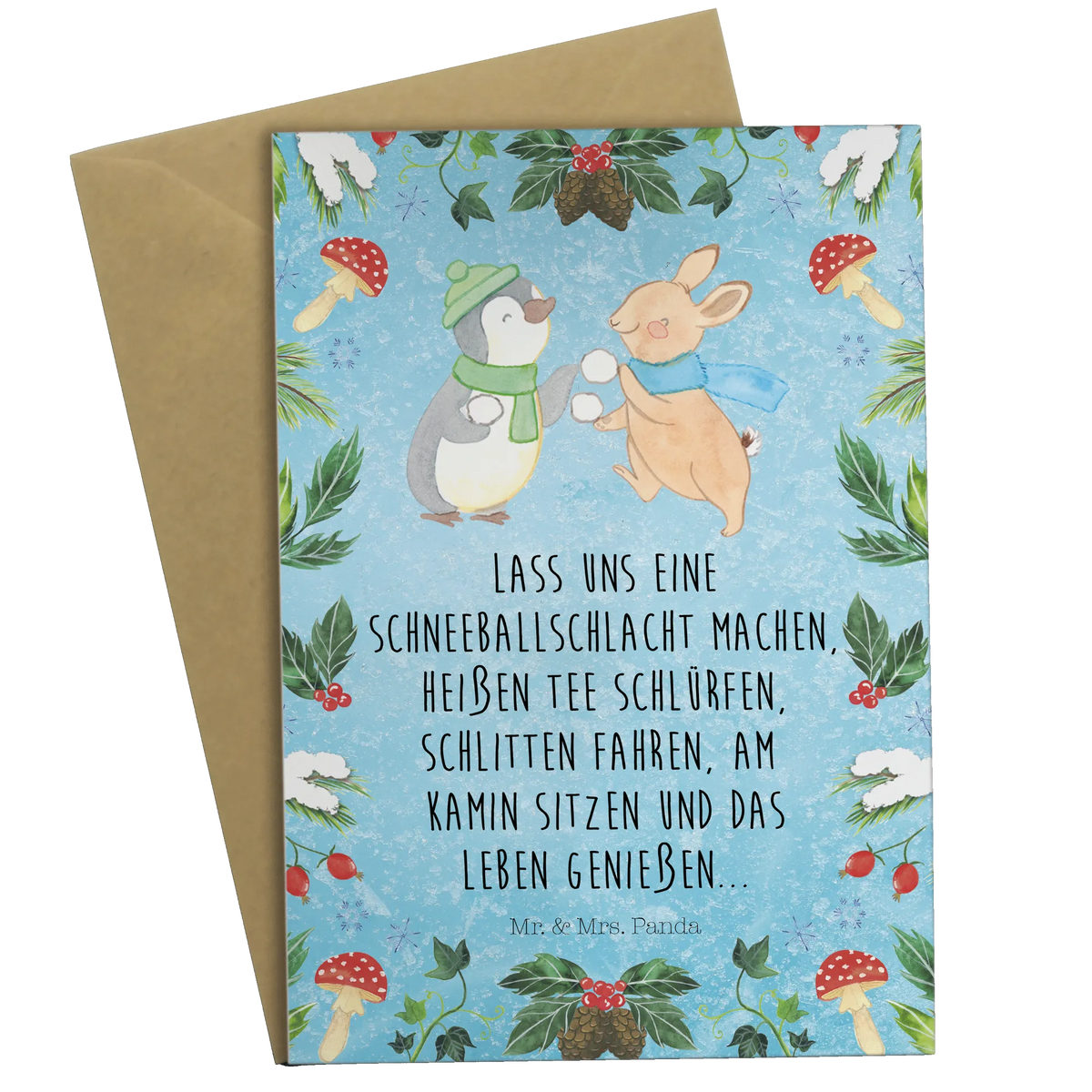 Greetings card penguin rabbit snowball fight firmungskarte, spruchkarte, hochzeitskarten, genesungskarte, Klappkarte, einladungskarten, Motivkarte, Grußkarte, glückwunschkarten, Grußkarten, dankeskarten, abiturkarte, kommunionskarte, osterkarten, Beileidskarte, osterkarte, valentinstagskarte, weihnachtskarten, neujahrskarte, jubiläumskarte, Glückwunschkarte, babykarte, vatertagskarte, Weihnachten, Advent, Winter, Heiligabend, Nikolaus, Wintermotiv, Weihnachtsdeko