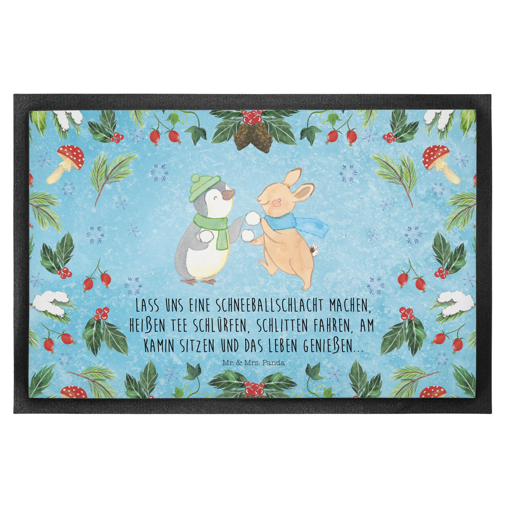 Doormat penguin rabbit snowball fight Schmutzfangmatte, Türmatte, Schmutzfangteppich, Sauberlaufmatte, fußmatte, Fussmatte, flurmatte, Schmutzfänger, außenmatte, Abtretmatte, Eingangsmatte, Haustürmatte, Schmutzmatte, Schuhabstreifer, Fußabtreter, türmatten, hausmatte, Fußmatten, abstreifer, Fußabstreifer, Abtreter, schmutzfangmatten, sauberlaufmatten, Eingangsteppich, matte haustür, Türvorleger, Nikolaus, Advent, Weihnachten, Heiligabend, Weihnachtsdeko, Wintermotiv, Winter