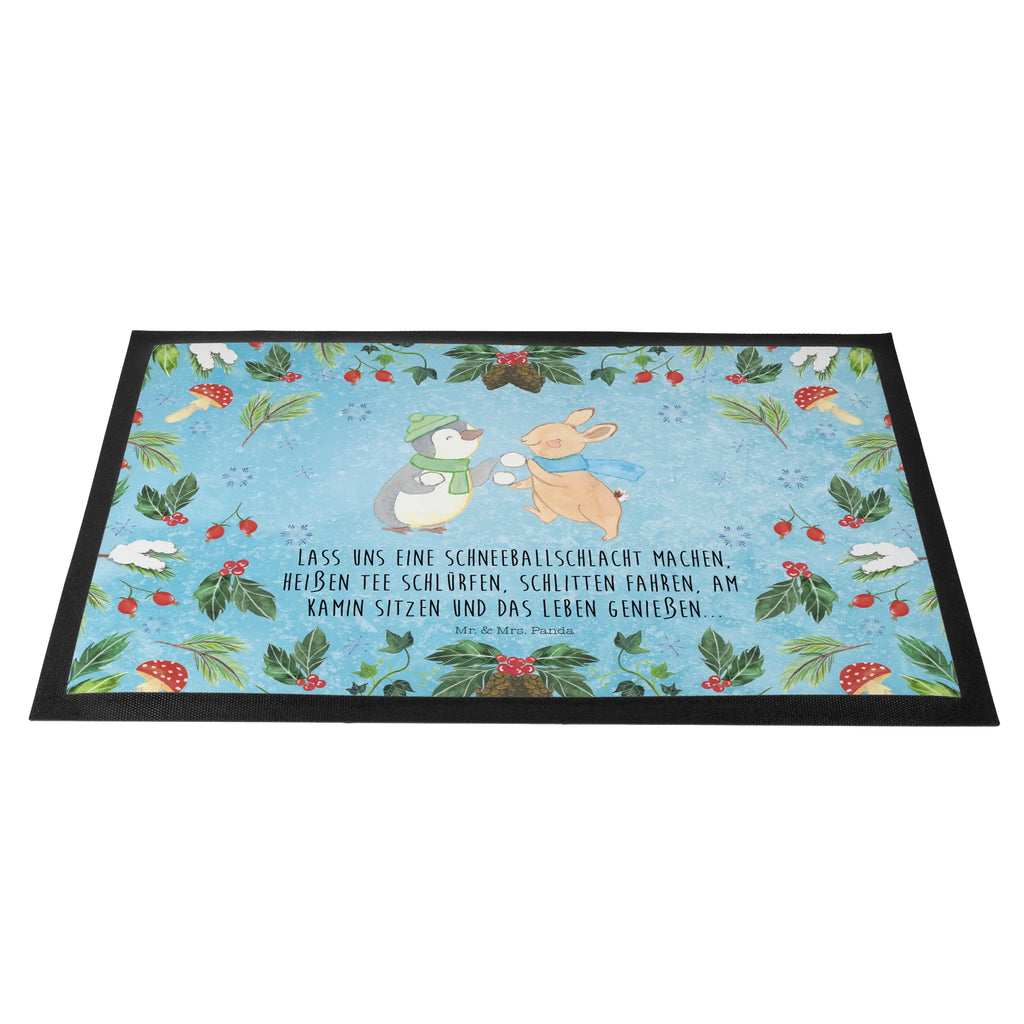 Doormat penguin rabbit snowball fight Schmutzfangmatte, Türmatte, Schmutzfangteppich, Sauberlaufmatte, fußmatte, Fussmatte, flurmatte, Schmutzfänger, außenmatte, Abtretmatte, Eingangsmatte, Haustürmatte, Schmutzmatte, Schuhabstreifer, Fußabtreter, türmatten, hausmatte, Fußmatten, abstreifer, Fußabstreifer, Abtreter, schmutzfangmatten, sauberlaufmatten, Eingangsteppich, matte haustür, Türvorleger, Nikolaus, Advent, Weihnachten, Heiligabend, Weihnachtsdeko, Wintermotiv, Winter
