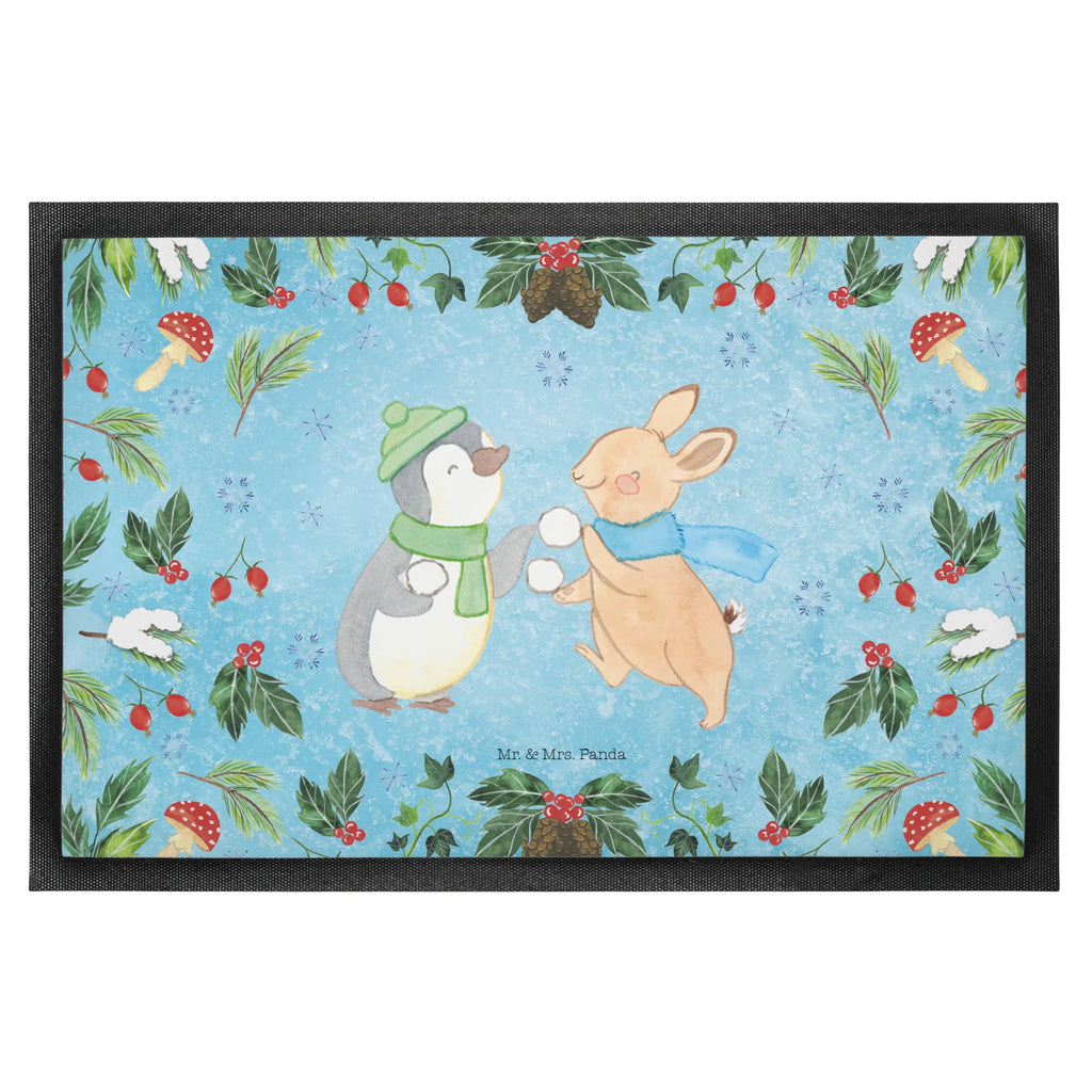 Doormat penguin rabbit snowball fight Schmutzfangmatte, Türmatte, Schmutzfangteppich, Sauberlaufmatte, fußmatte, Fussmatte, flurmatte, Schmutzfänger, außenmatte, Abtretmatte, Eingangsmatte, Haustürmatte, Schmutzmatte, Schuhabstreifer, Fußabtreter, türmatten, hausmatte, Fußmatten, abstreifer, Fußabstreifer, Abtreter, schmutzfangmatten, sauberlaufmatten, Eingangsteppich, matte haustür, Türvorleger, Nikolaus, Advent, Weihnachten, Heiligabend, Weihnachtsdeko, Wintermotiv, Winter
