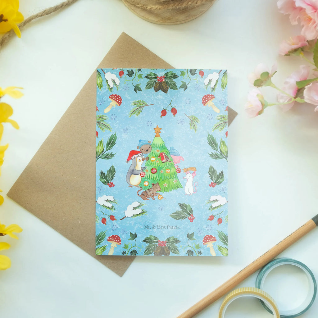 Grußkarte Weihnachtsbaum schmücken Ansichtskarten, Glückwunschkarte, Geburtstagskarte, Hochzeitskarte, Klappkarte, Einladungskarte, Grußkarte, Karte, Winter, Weihnachten, Weihnachtsdeko, Nikolaus, Advent, Heiligabend, Wintermotiv