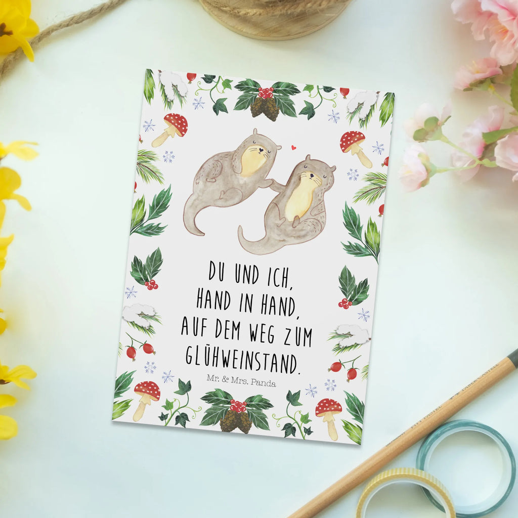 Postkarte Otter Glühweinstand Grußkarte, Ansichtskarte, Dankeskarte, Einladungskarten Geburtstag, Karte, Einladung, Einladungskarte, Postkarte, Einladung Geburtstag, Ansichtskarten, Geburtstagskarte, Geschenkkarte, Winter, Weihnachten, Weihnachtsdeko, Nikolaus, Advent, Heiligabend, Wintermotiv