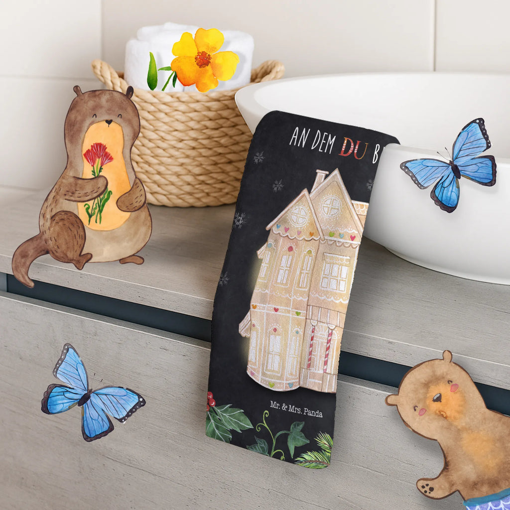 Ręcznik dla gości Piernikowy domek Zima, Boże Narodzenie, dekoracje świąteczne, Mikołaj, Adwent, Wigilia, zimowy motyw