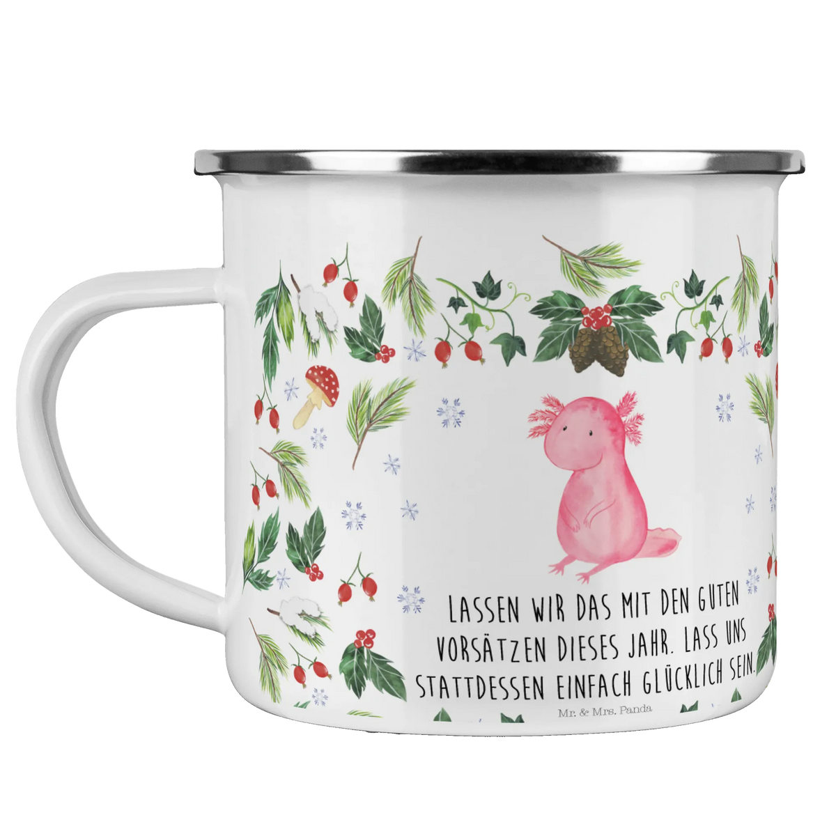 Enamel camping mug axolotl Happy