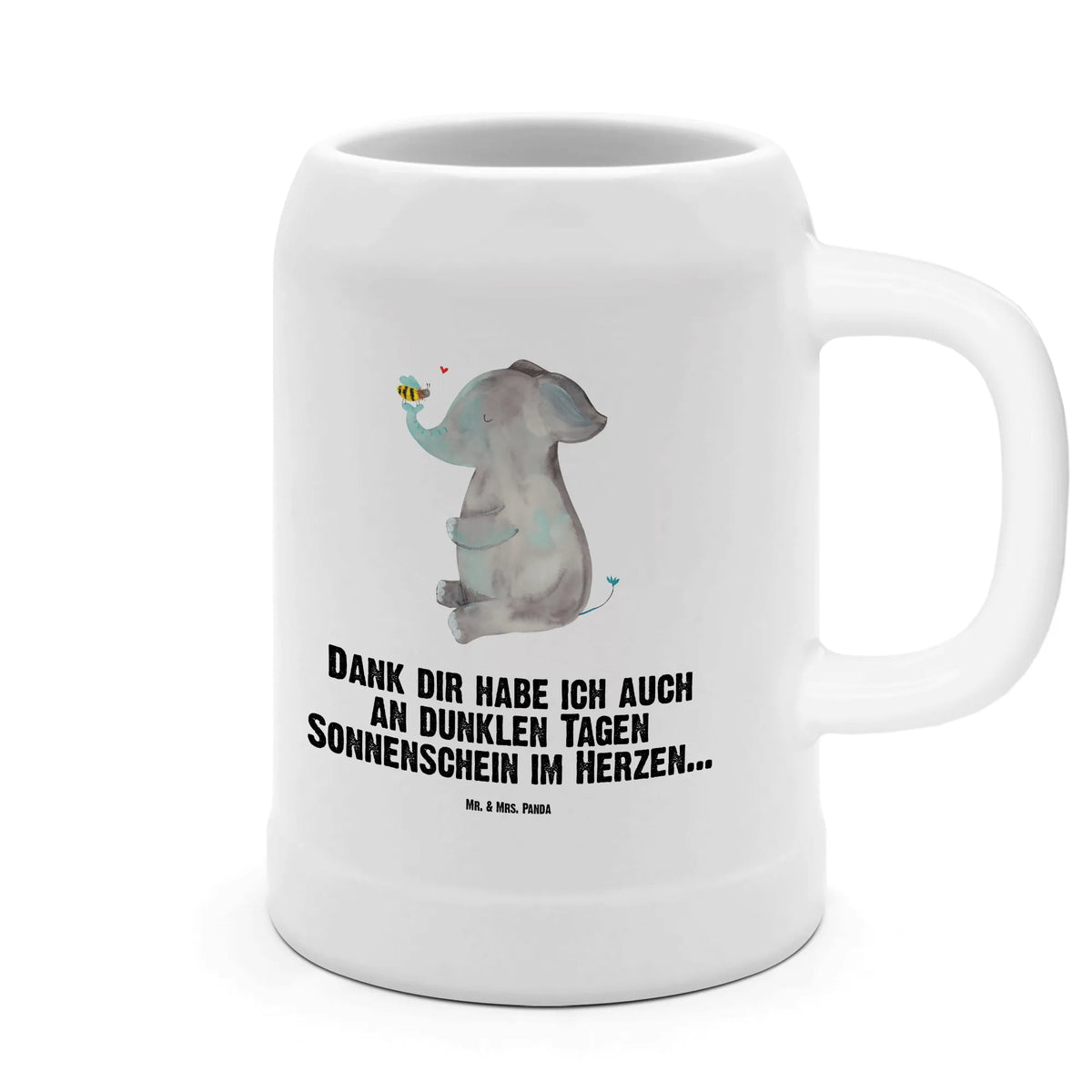 Beer mug elephant bee small animals, cute, funny, cute animal motives, hand drawn, small world, funny sayings, good mood, happy, gifts, gift ideas, special gifts, animal lover, card, wedding gift, marriage proposal, bee, love, love saying, love gift, anniversary, proof of love, elephant