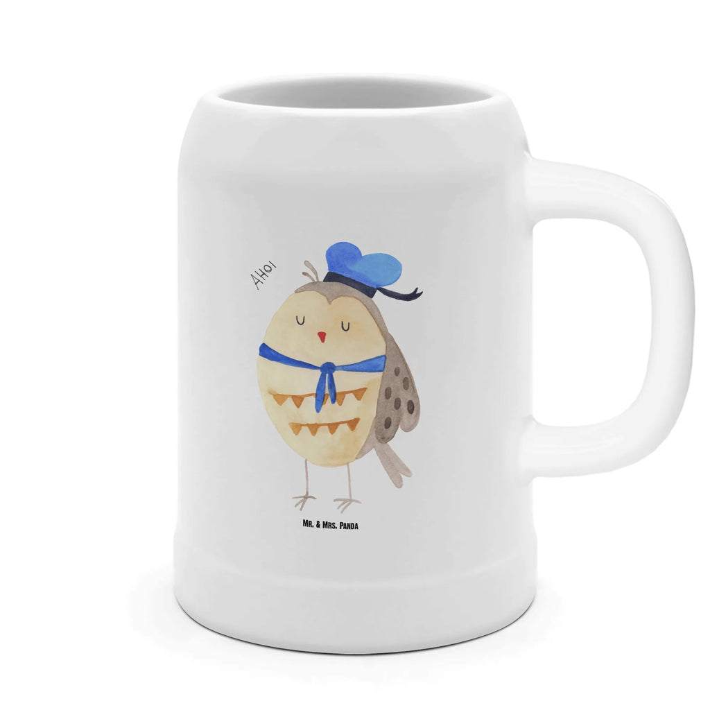 Beer mug Owl sailor owl, forest animal, bird, nocturnal, gift ideas, birthday present, illustrated, funny, romantic gift, owl decor, Pun funny, Wedding anniversary gift, Owl saying, Owl, Home port, Mariner, Girlfriend, Owl decoration, Marriage, Sailor