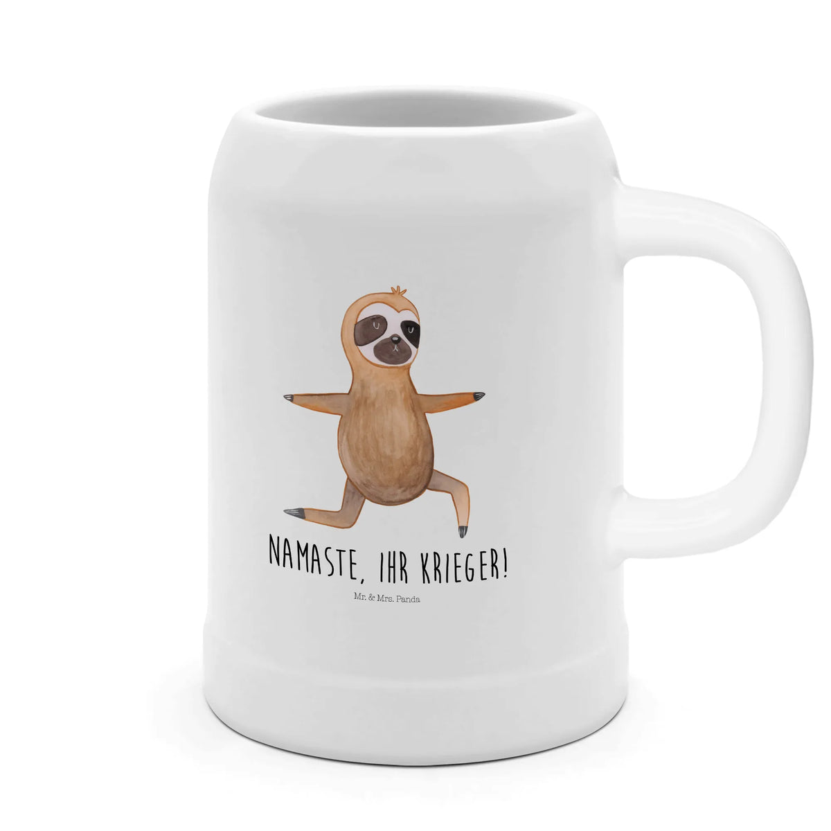 Kufel piwny leniwiec Joga Steinzeugkrug, Bier Seidel, Seidel, Humpen, Krug, Steingutkrug, Tonkrug, Bierhumpen, Steinbierkrug, Bier Humpen, Keramikkrug, Steinkrug, Mr. & Mrs. Panda Bierkrug, Trinkkrug, Bierbecher, Faultier, Faultier Deko, Faultier Geschenk, Entspannung, Faultiere, Yoga, Krieger, Yogaübungen, Namaste, Atmung, Lieblingstier, faul, Gelassenheit, Meditation