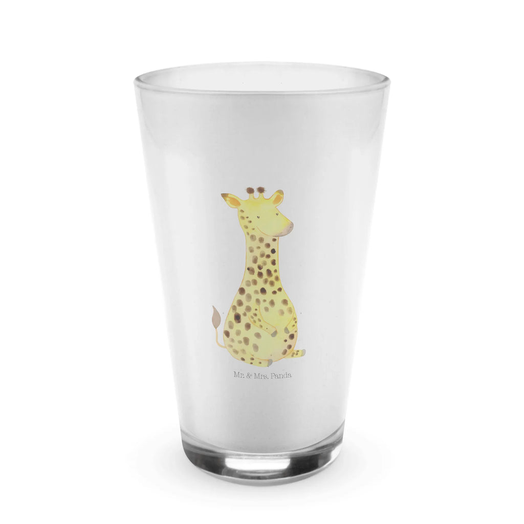 Glas Giraffe Zufrieden Trinkglas, Cocktailglas, smoothie glas, Latte Macchiato Glas, becher glas, milchkaffee glas, eistee glas, Glasbecher, eiskaffeeglas, cappuccinoglas, Longdrinkglas, Wasserglas, Saftglas, Glas, kaffeeglas, Trinkbecher Glas, Teeglas, Limonadenglas, Afrika, Wildtiere, Glück, Zufrieden, Abenteuer, Giraffe
