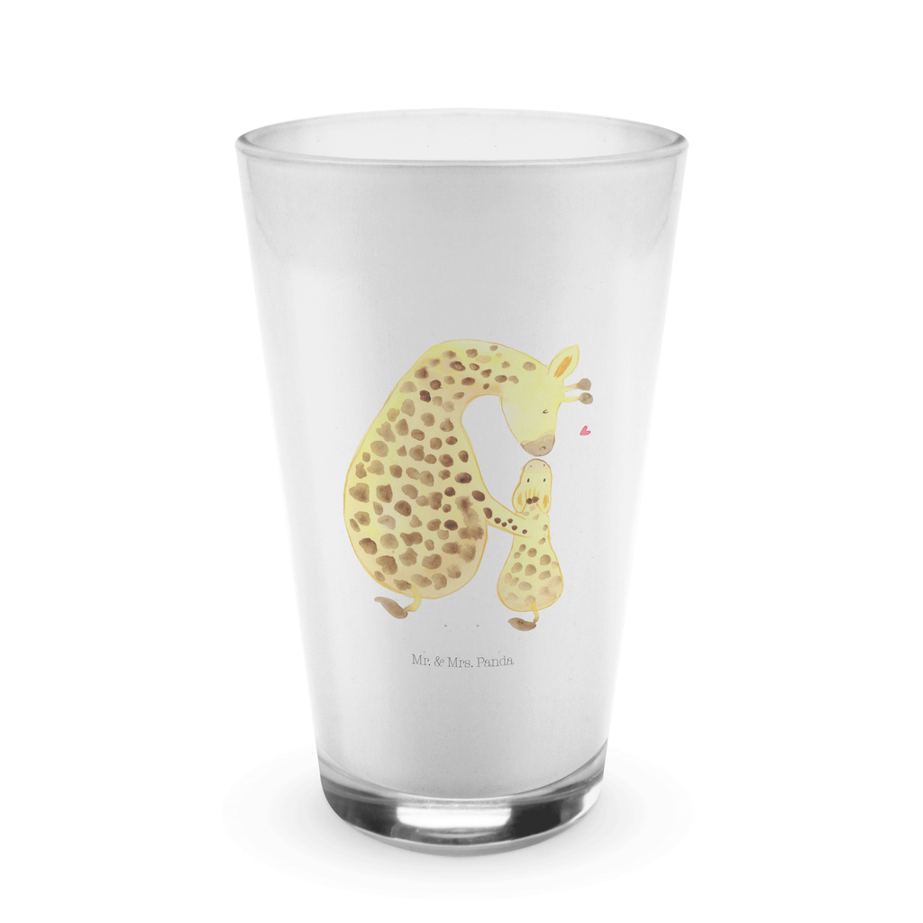 Glas Giraffe mit Kind Cappuccino Glas, Glas, Cappuccino Tasse, Latte Macchiato, Afrika, Wildtiere, Giraffe, Kind, Mutter, Mama, Tochter, Sohn, Lieblingsmensch