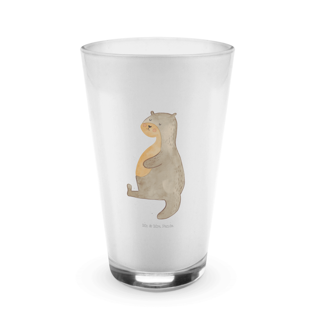 Glas Otter Bauch Cappuccino Glas, Glas, Cappuccino Tasse, Latte Macchiato, Otter, Fischotter, Seeotter, Otter Seeotter See Otter