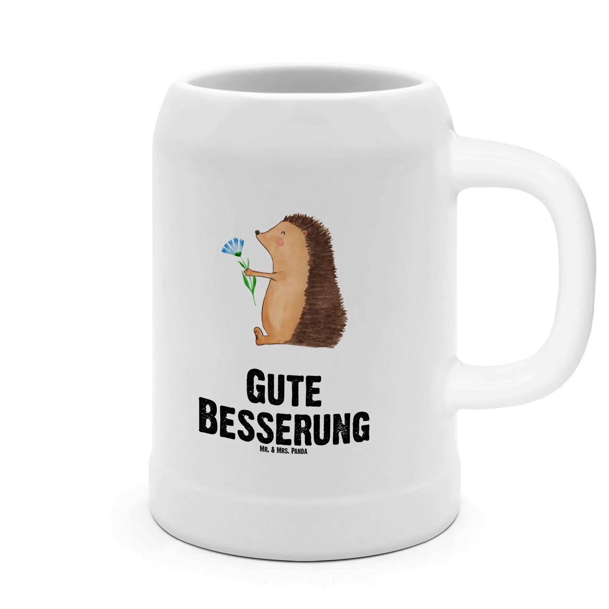 Bierkrug Igel Blumen Bierbecher, Steinzeugkrug, Seidel, Bierhumpen, Krug, Steinkrug, Bier Seidel, Trinkkrug, Mr. & Mrs. Panda Bierkrug, Humpen, Steingutkrug, Tonkrug, Keramikkrug, Bier Humpen, Steinbierkrug, Lustige Sprüche, Tiere, Tiermotive, Gute Laune, Genesungswünsche, Krankheit, Krankenhaus, krank, Besuch, Gute Besserung, Igel
