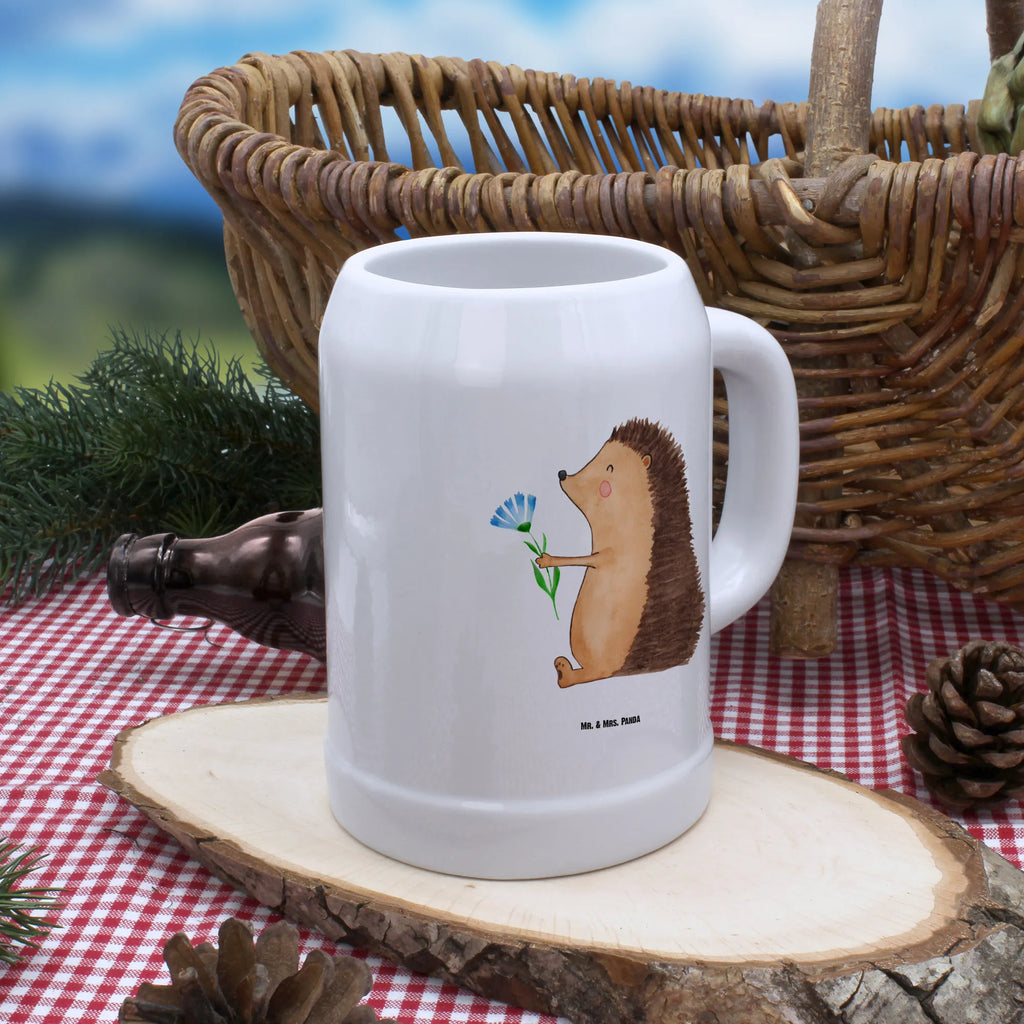 Kufel piwny jeż Kwiaty Motywy zwierzęce, dobra energia, zabawne powiedzonka, zwierzęta