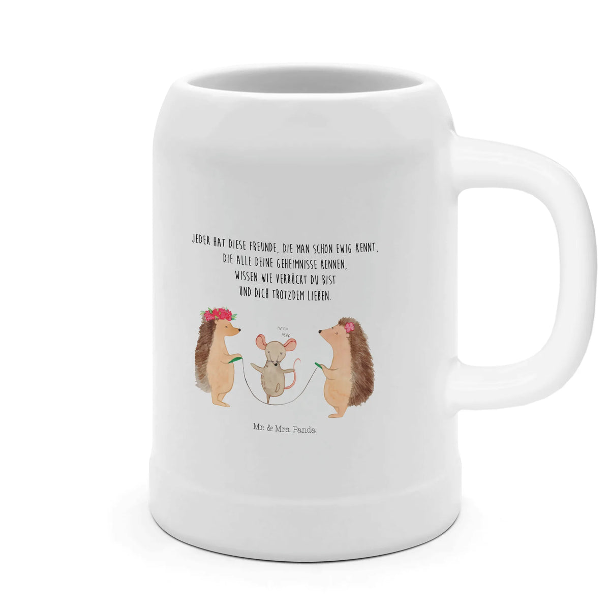Beer mug Hedgehog skipping small animals, cute, funny, cute animal motives, hand drawn, small world, funny sayings, good mood, happy, gifts, gift ideas, special gifts, animal lover, card, rope skipping, kindergarten, children, hedgehog, mouse