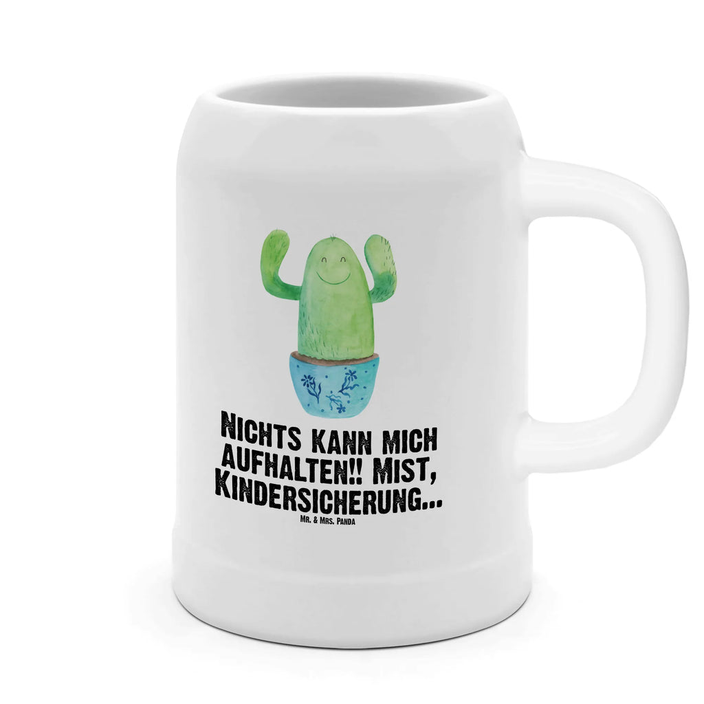 Bierkrug Kaktus Happy Bierkrug, Bierkrüge, Bierkrug Steingut, Steinkrüge, 0, 5 l, 500ml, Krug, Kaktus, Kakteen, Motivation, Spruch, lustig, Kindersicherung, Neustart, Büro, Büroalltag, Kollege, Kollegin, Freundin, Mutter, Familie, Ausbildung