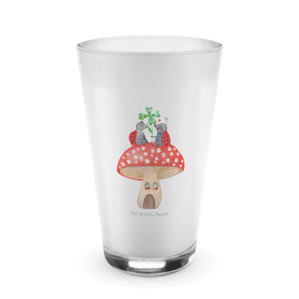 Glass ladybug toadstool small animals, cute, funny, cute animal motives, hand drawn, small world, funny sayings, good mood, happy, gifts, gift ideas, special gifts, animal lover, card, ladybird, house of fleshy fungi, at home, toadstool, flat, house