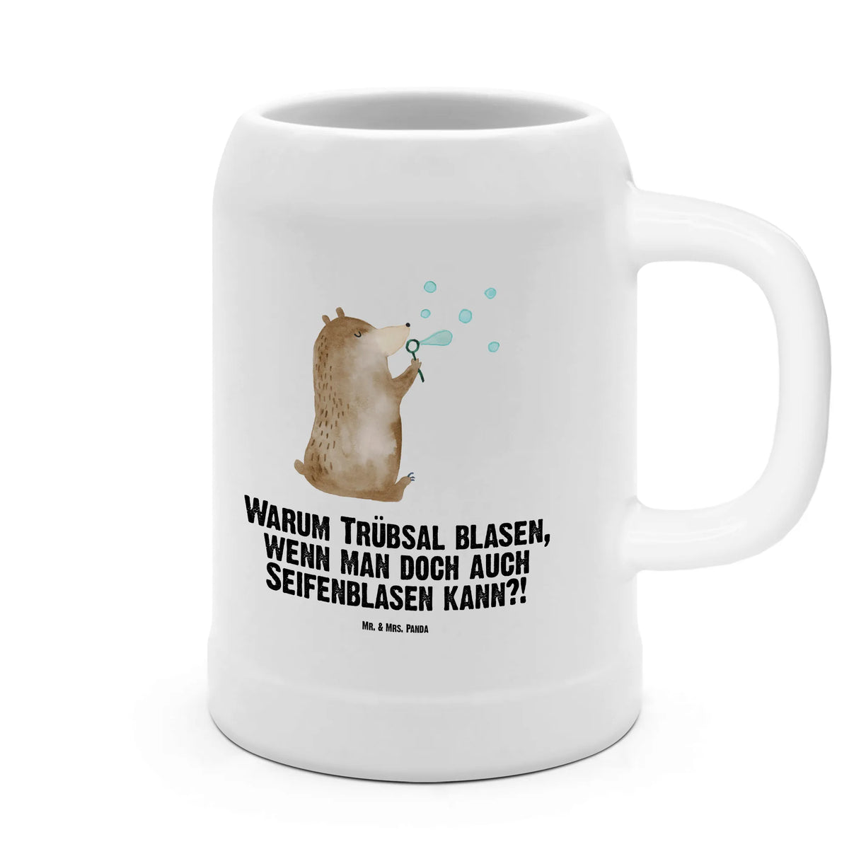 Beer mug bear soap bubbles Humpen, Bier Humpen, Steinzeugkrug, Trinkkrug, Steinbierkrug, Bier Seidel, Bierbecher, Seidel, Tonkrug, Mr. & Mrs. Panda Bierkrug, Krug, Keramikkrug, Steingutkrug, Steinkrug, Bierhumpen, Teddy, Bär, Teddybär, Seifenblasen Bär Lustig Sein Glücklich Traurig Happy