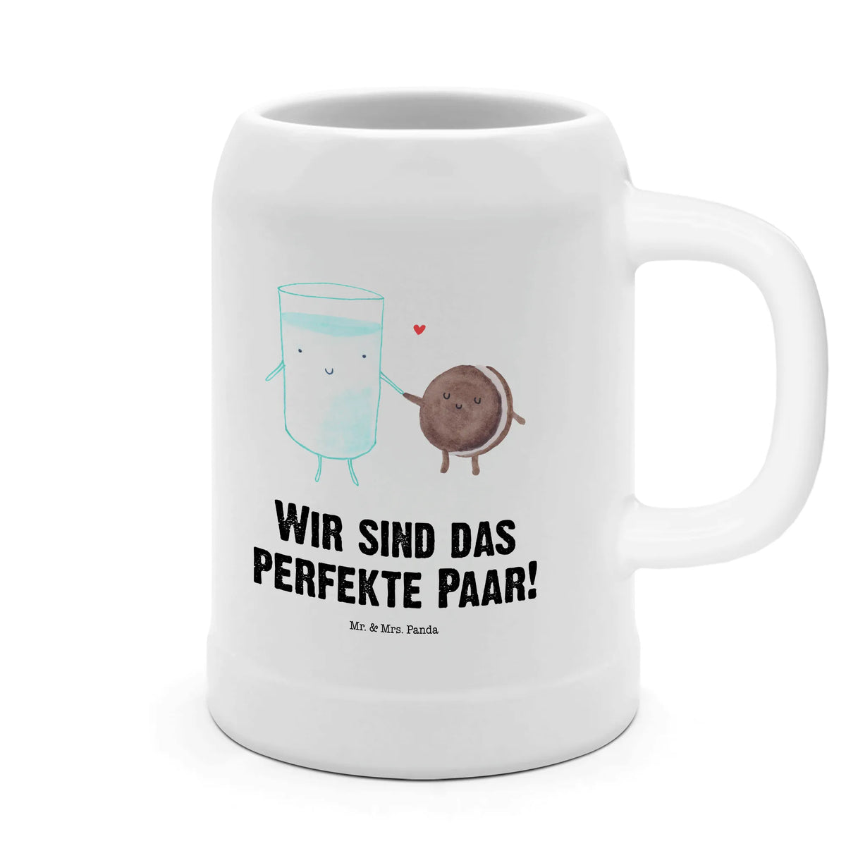 Bierkrug Milch Keks Steinkrug, Keramikkrug, Bierhumpen, Seidel, Mr. & Mrs. Panda Bierkrug, Krug, Bier Seidel, Tonkrug, Trinkkrug, Bier Humpen, Humpen, Steinbierkrug, Steinzeugkrug, Bierbecher, Steingutkrug, Lustige Sprüche, Tiere, Tiermotive, Gute Laune, Motiv Süß, Cookie, Kekse, Einladung Frühstück, Milk, Milch, Keks, Romantisch, Perfektes Paar, Kaffee