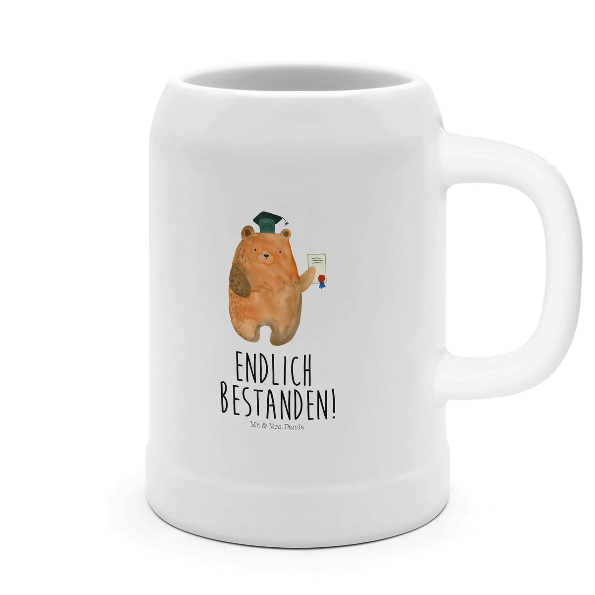 Beer mug bear Test teddy bear, cuddly toy, examination passed, certificate, examinations, degree, diploma