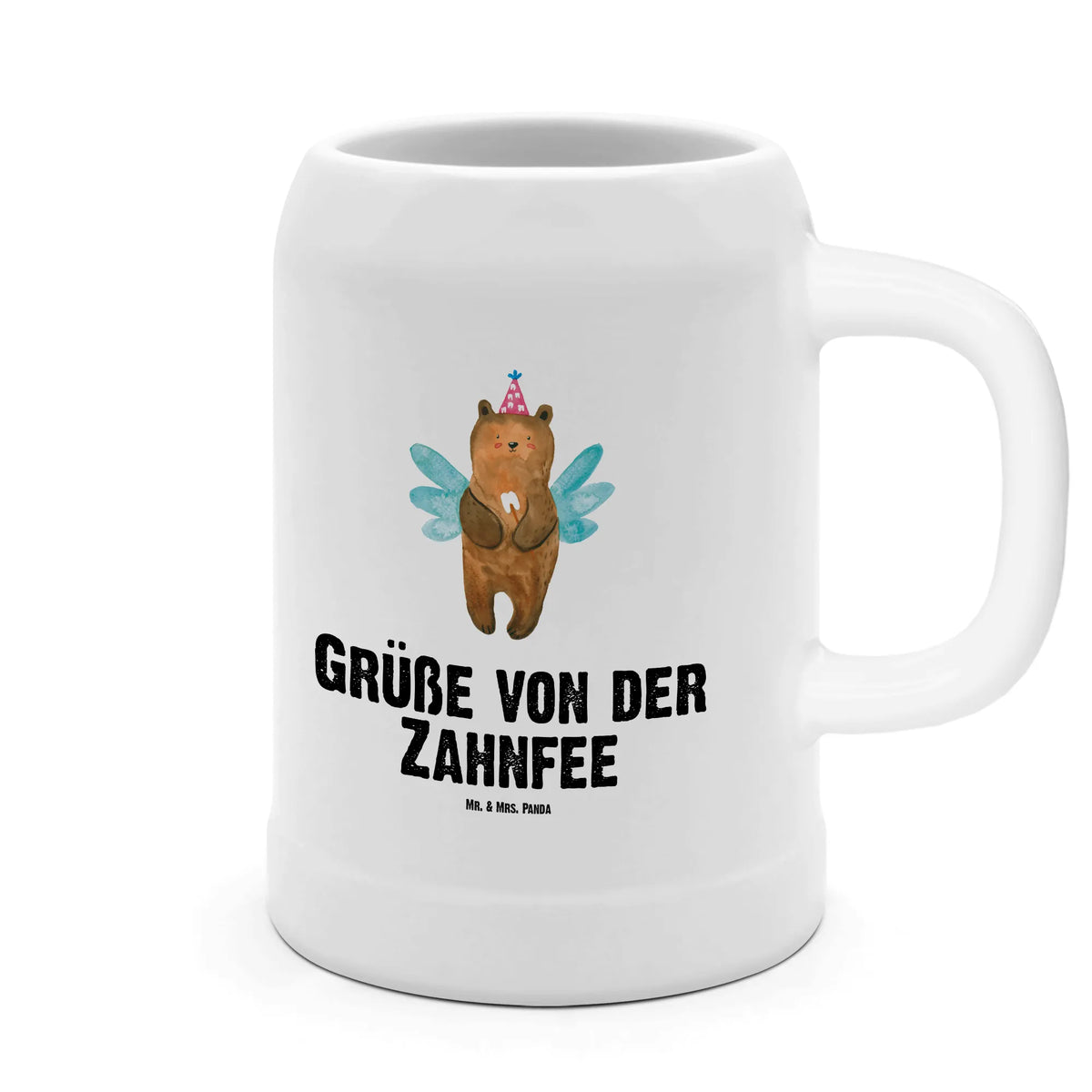 Bierkrug Bär Zahnfee Humpen, Steinkrug, Steinzeugkrug, Seidel, Bierhumpen, Mr. & Mrs. Panda Bierkrug, Krug, Tonkrug, Bier Humpen, Steingutkrug, Bier Seidel, Bierbecher, Steinbierkrug, Keramikkrug, Trinkkrug, Teddy, Bär, Teddybär, Milchzahn, Fee, Erster Zahn, Zahnfee