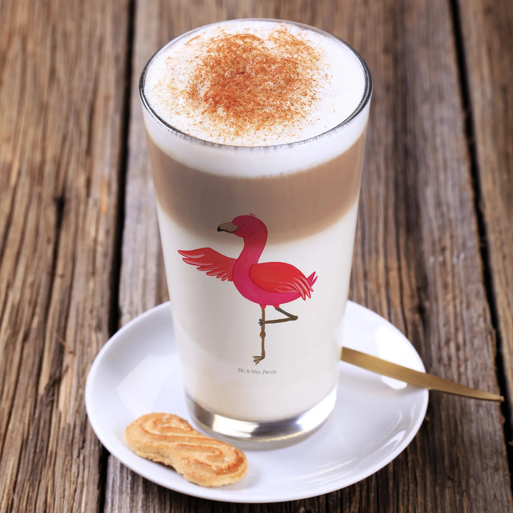 Szkło Flamingo joga Longdrinkglas, milchkaffee glas, Glasbecher, Limonadenglas, Trinkbecher Glas, Wasserglas, Cocktailglas, eiskaffeeglas, becher glas, kaffeeglas, cappuccinoglas, Latte Macchiato Glas, Glas, smoothie glas, Teeglas, Trinkglas, eistee glas, Saftglas, Flamingo, Ärger, Namaste, Entspannung, Aufregen, Achtsamkeit, Vogel, Yoga-Übung, Yoga, Tiefenentspannung