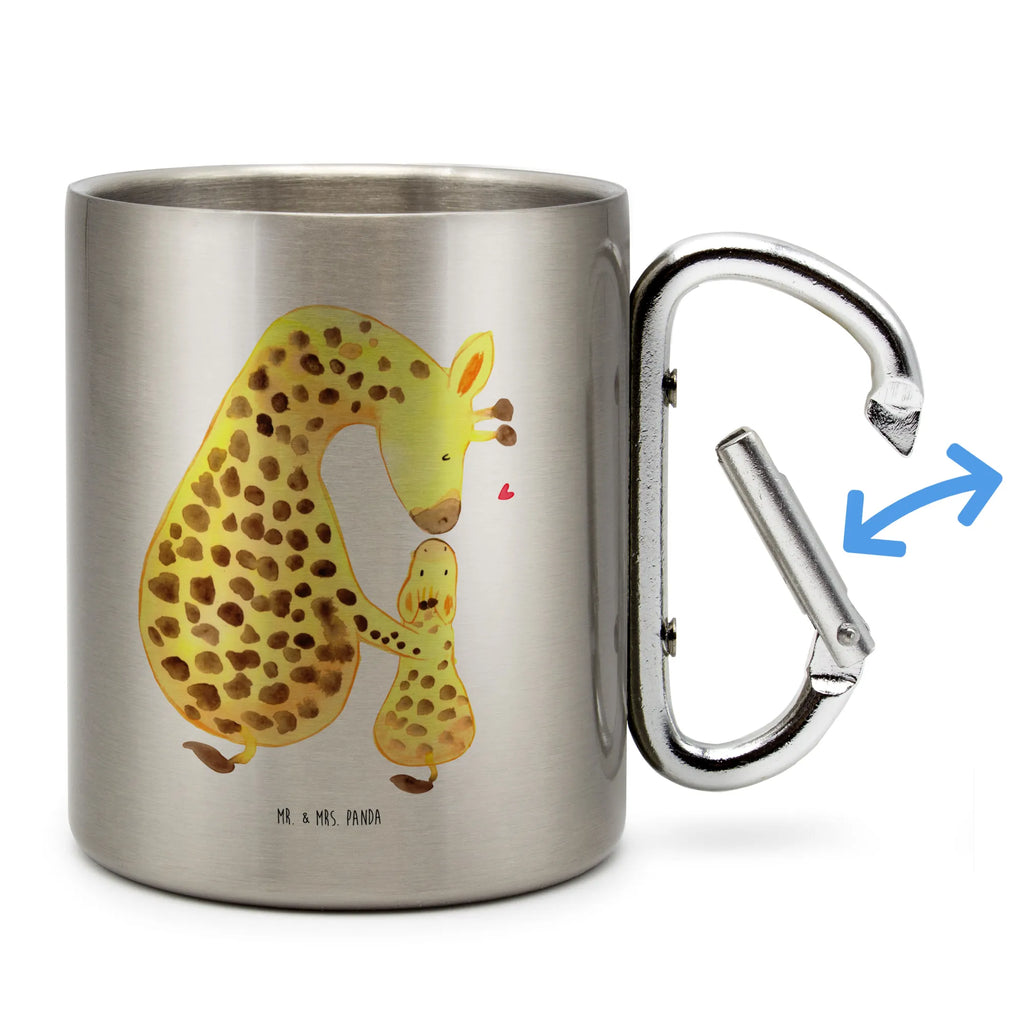 Kubek ze stali nierdzewnej żyrafa dziecko Afryka, dzikie zwierzęta