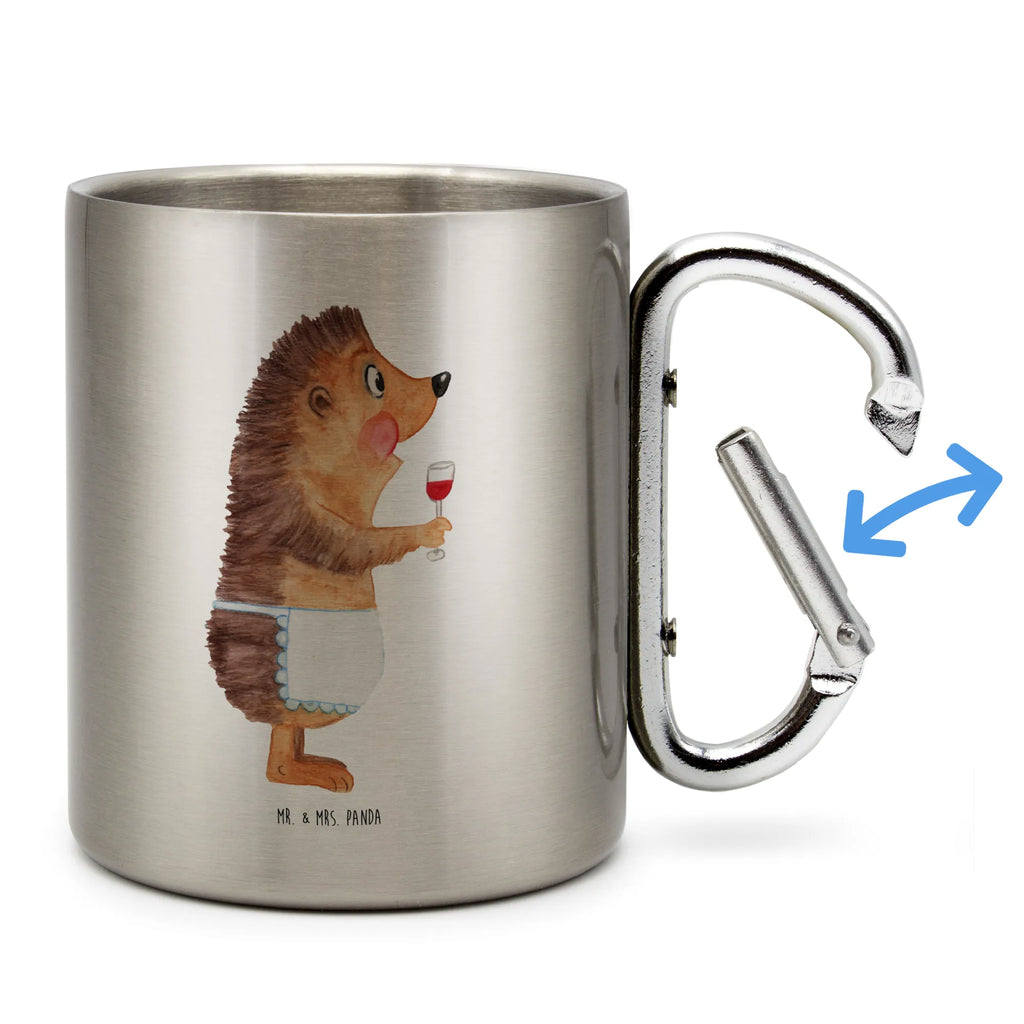 Stainless steel mug Hedgehog wine small animals, cute, funny, cute animal motives, hand drawn, small world, funny sayings, good mood, happy, gifts, gift ideas, special gifts, animal lover, card, wine saying, gift wine drinker, wine decoration, wine glass, hedgehog, white wine, drinking wine, red wine, gift wine lover