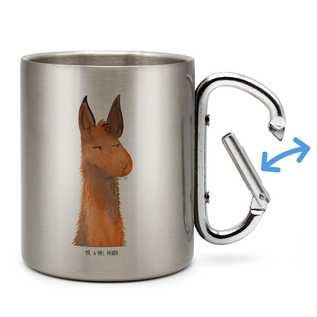 Stainless steel mug llama head Annoyed Llama, llama, alpaca, trendy animal, lamas, boss, being annoyed, lama, best friend, partner, girlfriend, office, apprentice, office life, being right