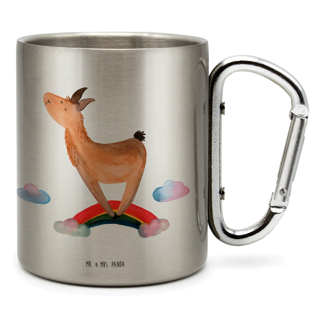 Stainless steel mug lama rainbow Llama, llama, alpaca, trendy animal, Outsider, Self-employed, Haters, Lamas, Rainbow, School, Haters gonna hate, Freedom, Cloud country, Hobby, Lama, Abi