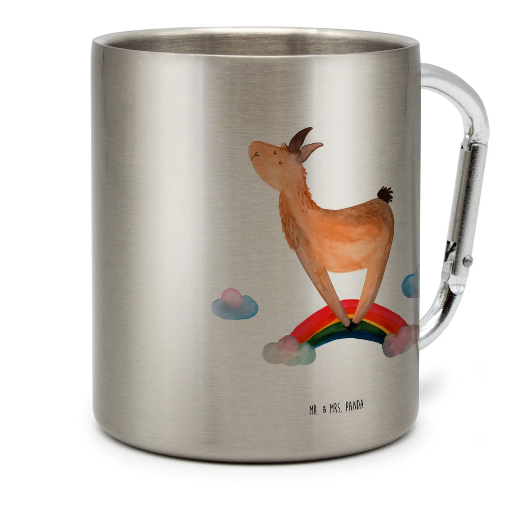 Stainless steel mug lama rainbow Llama, llama, alpaca, trendy animal, Outsider, Self-employed, Haters, Lamas, Rainbow, School, Haters gonna hate, Freedom, Cloud country, Hobby, Lama, Abi