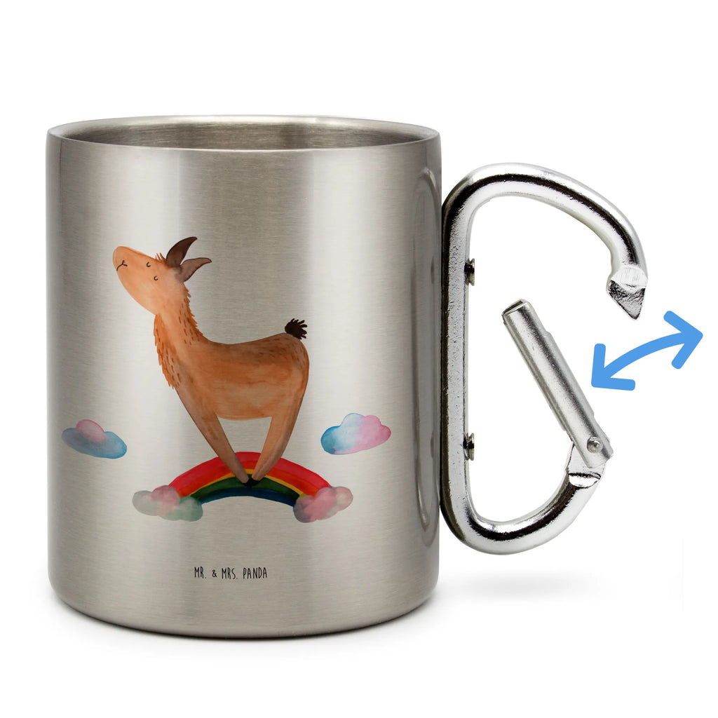 Stainless steel mug lama rainbow Llama, llama, alpaca, trendy animal, Outsider, Self-employed, Haters, Lamas, Rainbow, School, Haters gonna hate, Freedom, Cloud country, Hobby, Lama, Abi