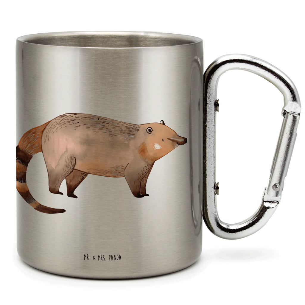 Stainless steel mug Nasal Bear small animals, cute, funny, cute animal motives, hand drawn, small world, funny sayings, good mood, happy, gifts, gift ideas, special gifts, animal lover, card, Nose bear, bear, trunk bear, nose bear