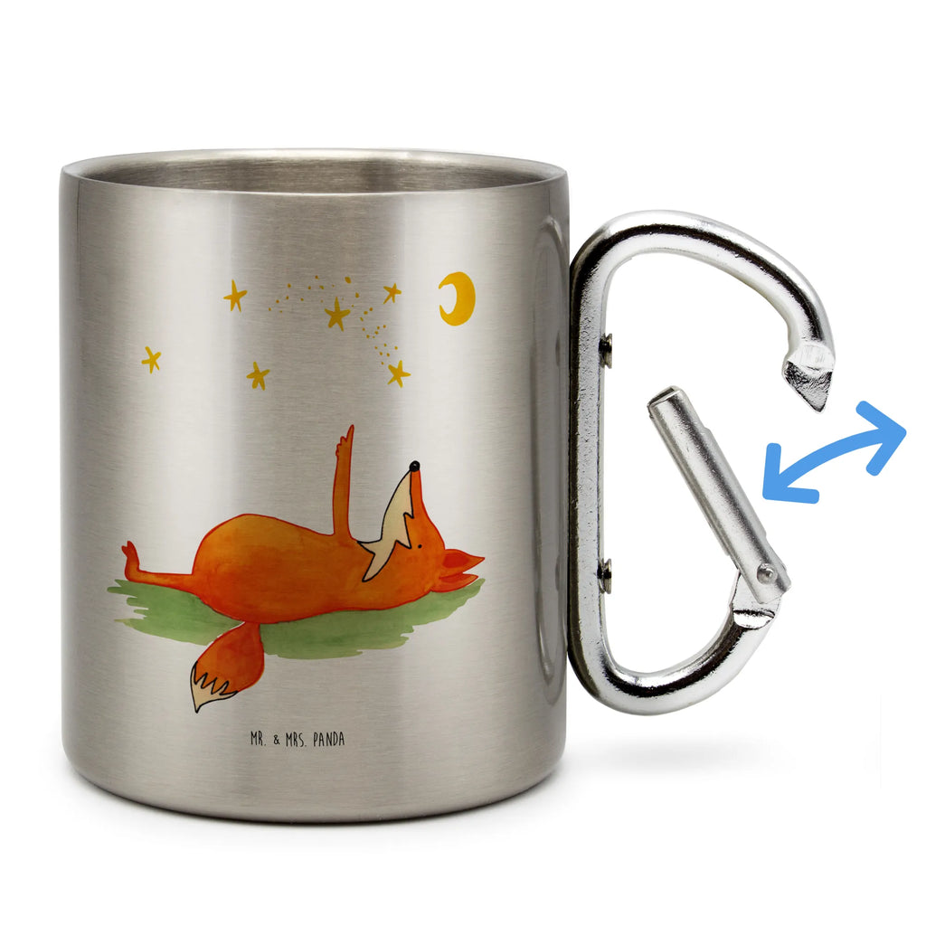 Stainless steel mug Fox Stars fox, foxes, forest wildlife, clever as a fox, animal lover, Fox, Saying positive, Saying beautiful, words of consolation, Romance, Always Look on the Bright Side of Life