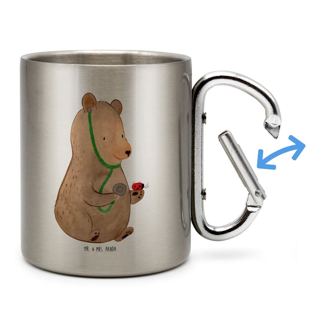 Stainless steel mug bear Physician bear, teddy, teddy bear, cuddly toy, Bear, Professor, Doctor