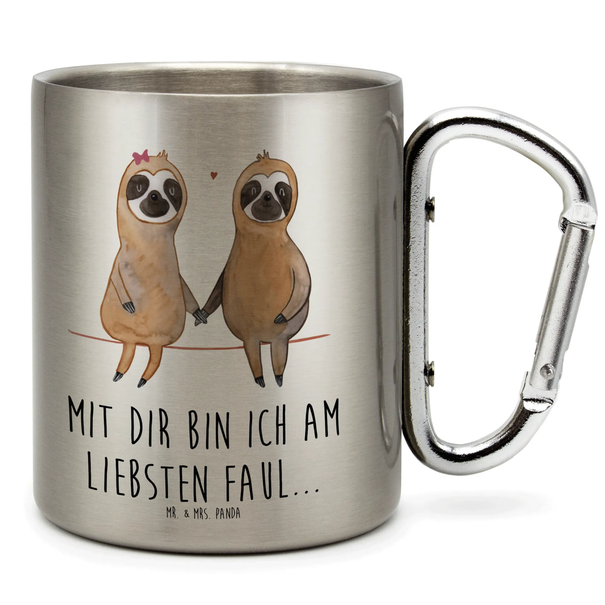 Kubek ze stali nierdzewnej leniwiec para thermotasse, wandertasse, motivbecher, karabinerbecher, Edelstahltasse, edelstahl reisebecher, Becher Aus Edelstahl, Karabiner Becher, Isolierbecher Edelstahl, Campingtasse, Kaffeebecher Edelstahl, Trinkbecher Metall, Edelstahl Trinkbecher, isoliertasse, Edelstahl-Isolierbecher, Isolierbecher, Teebecher, Campingbecher, Trinkbecher Edelstahl, karabiner tasse, wanderbecher, Thermobecher, Thermobecher Edelstahl, Metallbecher, Teetasse, Edelstahlbecher, Edelstahl-Thermobecher, spruchbecher, Reisebecher, Faultier, Faultier Geschenk, Faultier Deko, Verlobt, Verliebt, Faultierpärchen, Pärchen, Faultierliebe, Lieblingstier, Liebespaar, Langsamkeit, Beziehung, Faultiere, Liebe, Relaxen, faul, Gemeinsam