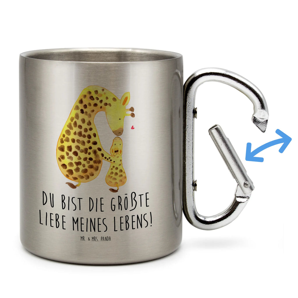 Kubek ze stali nierdzewnej żyrafa dziecko Afryka, dzikie zwierzęta