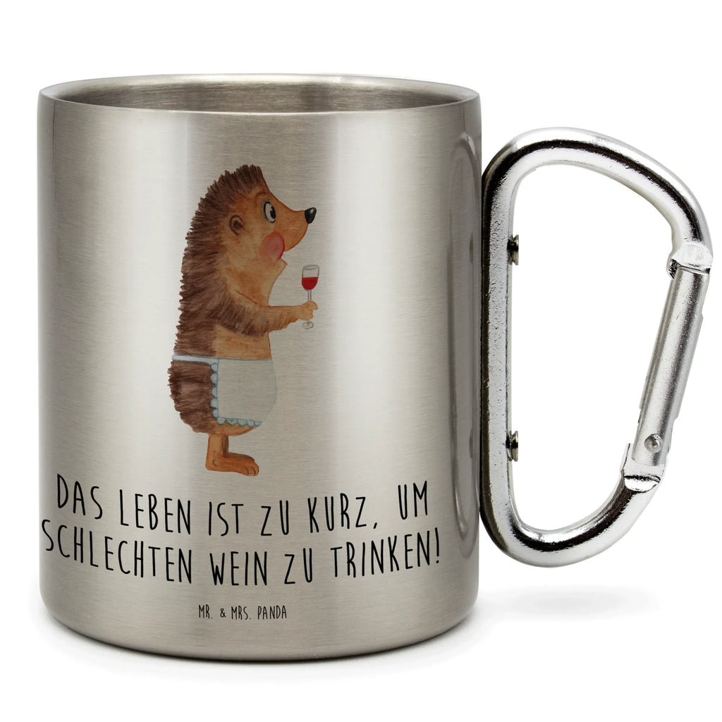 Stainless steel mug Hedgehog wine small animals, cute, funny, cute animal motives, hand drawn, small world, funny sayings, good mood, happy, gifts, gift ideas, special gifts, animal lover, card, wine saying, gift wine drinker, wine decoration, wine glass, hedgehog, white wine, drinking wine, red wine, gift wine lover