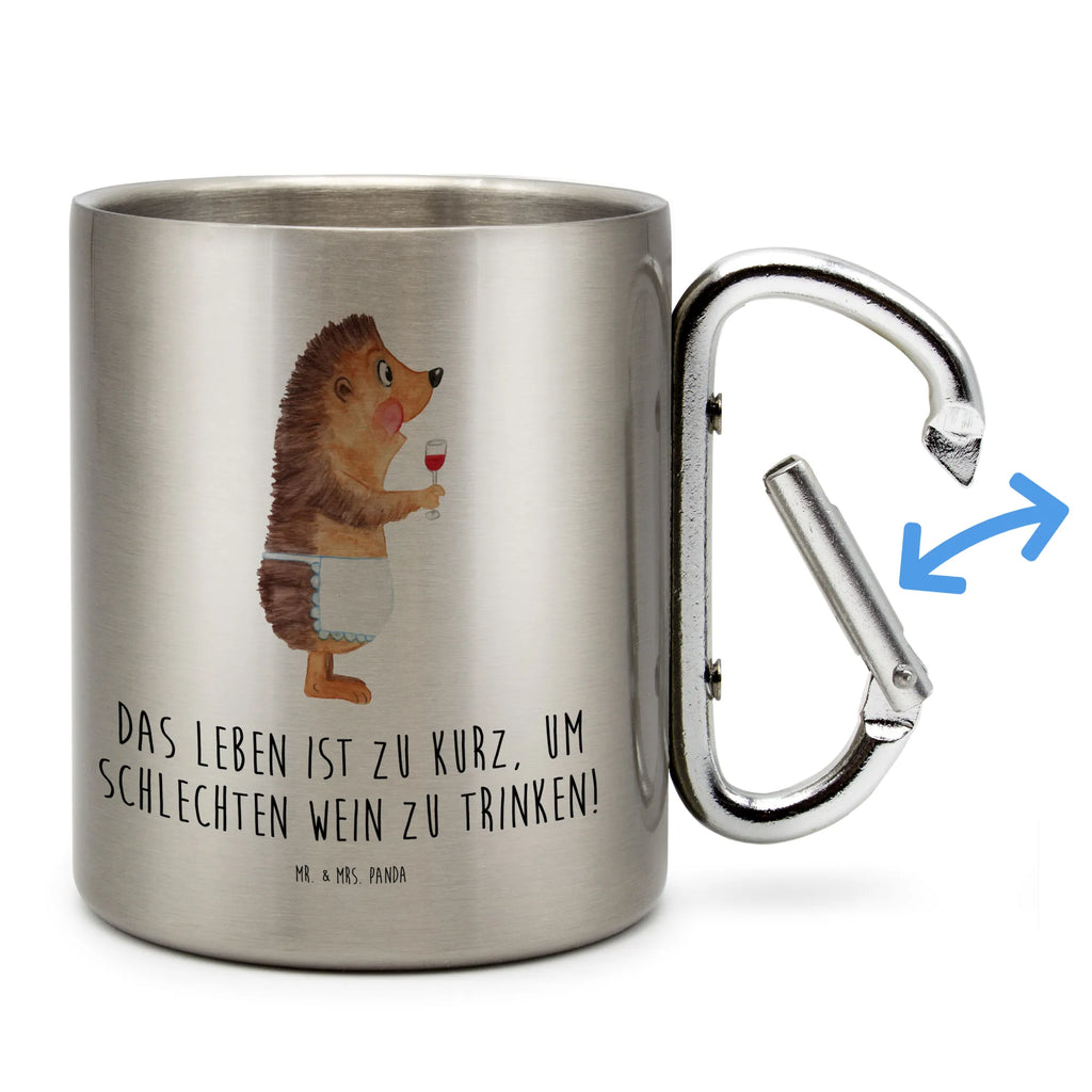 Stainless steel mug Hedgehog wine small animals, cute, funny, cute animal motives, hand drawn, small world, funny sayings, good mood, happy, gifts, gift ideas, special gifts, animal lover, card, wine saying, gift wine drinker, wine decoration, wine glass, hedgehog, white wine, drinking wine, red wine, gift wine lover