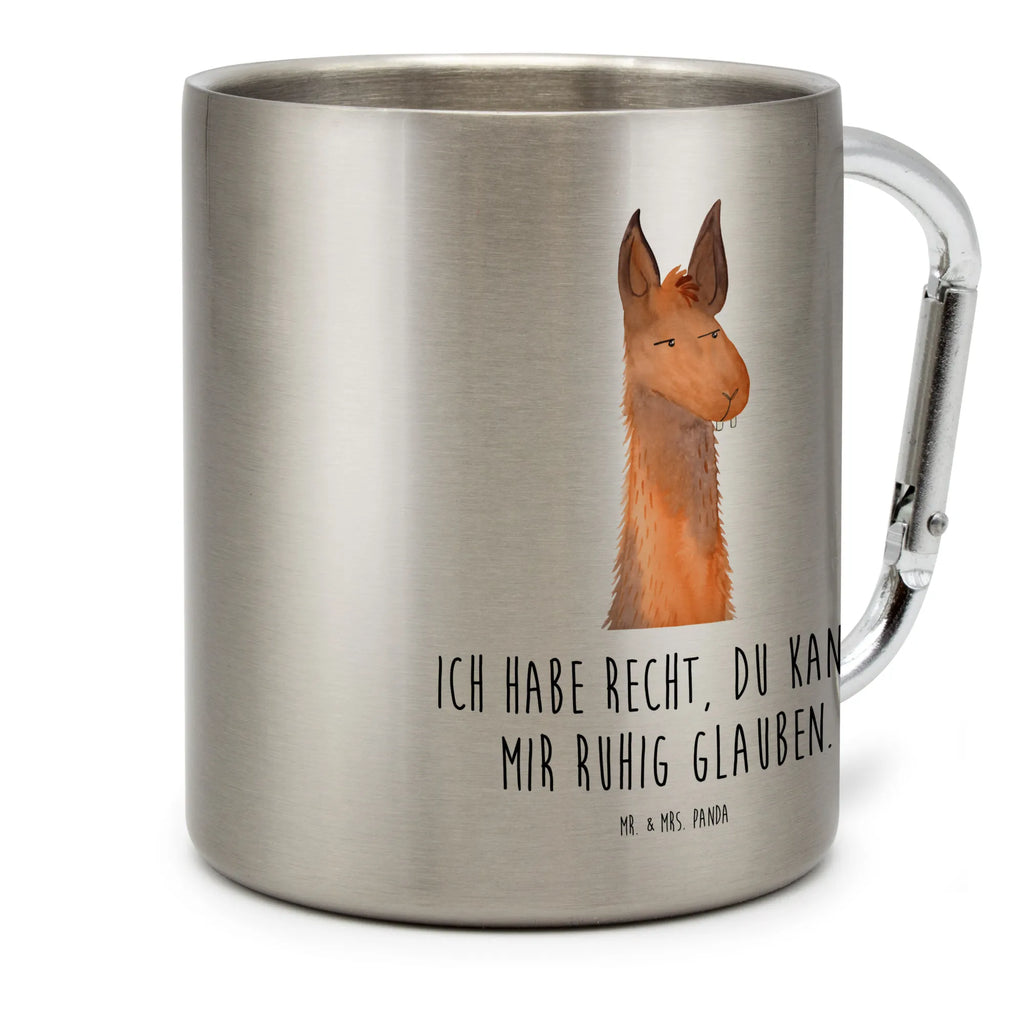 Stainless steel mug llama head Annoyed Llama, llama, alpaca, trendy animal, lamas, boss, being annoyed, lama, best friend, partner, girlfriend, office, apprentice, office life, being right