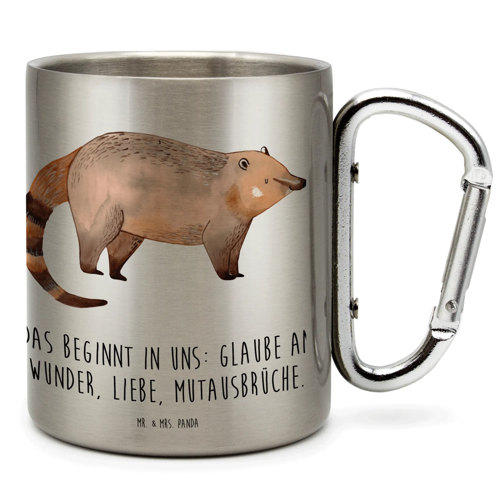 Stainless steel mug Nasal Bear small animals, cute, funny, cute animal motives, hand drawn, small world, funny sayings, good mood, happy, gifts, gift ideas, special gifts, animal lover, card, Nose bear, bear, trunk bear, nose bear