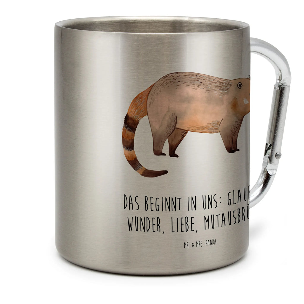 Stainless steel mug Nasal Bear small animals, cute, funny, cute animal motives, hand drawn, small world, funny sayings, good mood, happy, gifts, gift ideas, special gifts, animal lover, card, Nose bear, bear, trunk bear, nose bear