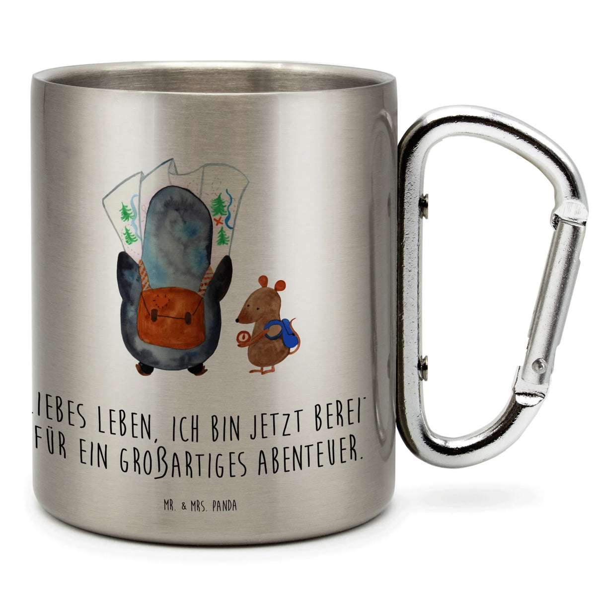Edelstahlbecher Pinguin & Maus Wanderer Kaffeebecher Edelstahl, Isolierbecher Edelstahl, Edelstahlbecher, Isolierbecher, edelstahl reisebecher, isoliertasse, Teetasse, Trinkbecher Edelstahl, Thermobecher Edelstahl, Trinkbecher Metall, Thermobecher, Edelstahl Trinkbecher, Becher Aus Edelstahl, wandertasse, Edelstahl-Isolierbecher, Teebecher, Karabiner Becher, Reisebecher, motivbecher, spruchbecher, karabiner tasse, Campingtasse, karabinerbecher, Campingbecher, Edelstahl-Thermobecher, wanderbecher, Edelstahltasse, Metallbecher, thermotasse, Pinguin, Wanderlust, Roadtrip, Ausflug, Pinguine, Abenteurer, Abenteuer, Wandern