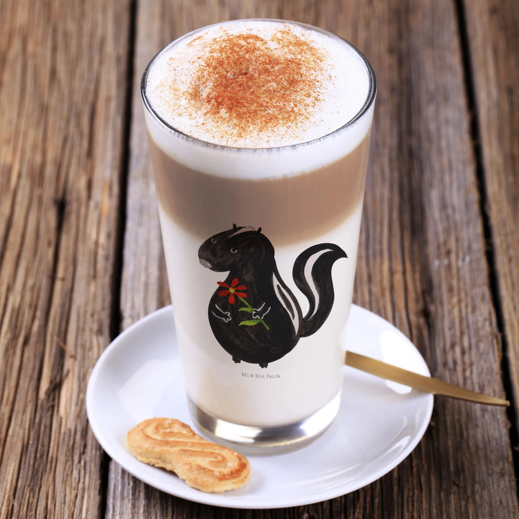 Glass skunk flower Wasserglas, smoothie glas, Saftglas, Glas, eistee glas, Glasbecher, Trinkbecher Glas, Cocktailglas, eiskaffeeglas, milchkaffee glas, Longdrinkglas, becher glas, Limonadenglas, cappuccinoglas, Teeglas, Trinkglas, Latte Macchiato Glas, kaffeeglas, Stinktier, Skunk, Verträumt, Stinker, Tagträumer, Raubtier, Dreams, Wildtier, Träume, Stinki