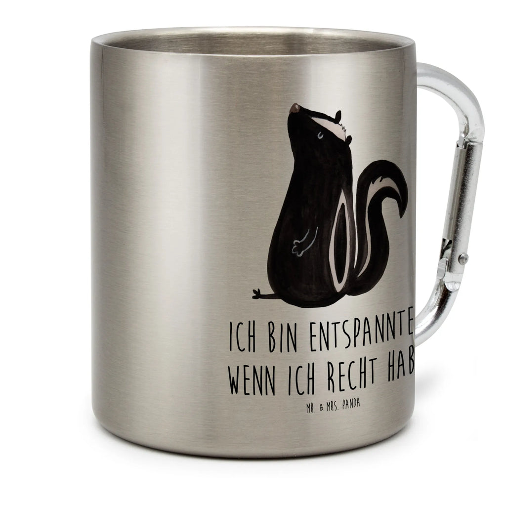 Edelstahlbecher Stinktier sitzend edelstahl isolierbecher, Trinkbecher Metall, Metalltasse, Trinkbecher Edelstahl, Karabiner Becher, karabiner tasse, Reisebecher, Becher Aus Edelstahl, Edelstahlbecher, Edelstahl Kaffeebecher, Thermobecher, thermotasse, Campingbecher, karabinerbecher, Edelstahltasse, Becher, Isolierbecher Edelstahl, Edelstahl Trinkbecher, edelstahl reisebecher, wanderbecher, Isolierbecher, edelstahl thermobecher, metallbecher, Campingtasse, Kaffeebecher Edelstahl, Thermo Kaffeebecher, Thermobecher Edelstahl, Tasse, Stinktier, Skunk, Wildtier, Recht, Raubtier, Stinki, Stinker, Büro, Besserwisser, Spruch