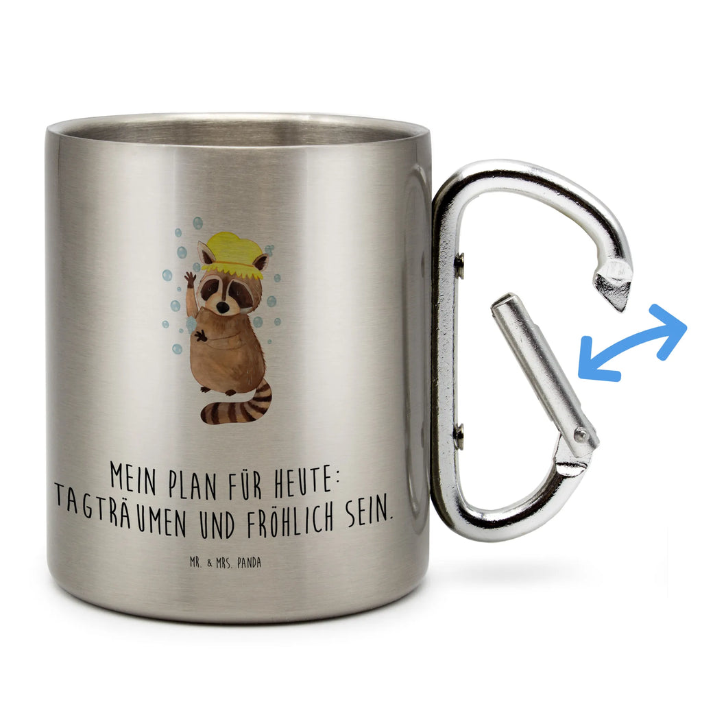 Stainless steel mug Raccoon Trinkbecher Metall, edelstahl thermobecher, edelstahl reisebecher, Tasse, thermotasse, Reisebecher, Trinkbecher Edelstahl, Becher, Thermo Kaffeebecher, Kaffeebecher Edelstahl, Thermobecher, edelstahl isolierbecher, Isolierbecher, Thermobecher Edelstahl, Campingtasse, Edelstahltasse, Edelstahlbecher, Metalltasse, karabiner tasse, metallbecher, Isolierbecher Edelstahl, karabinerbecher, wanderbecher, Campingbecher, Edelstahl Kaffeebecher, Becher Aus Edelstahl, Edelstahl Trinkbecher, Karabiner Becher, Lustige Sprüche, Tiere, Tiermotive, Gute Laune, Waschen, Tagträumen, Waschbär, Seifenblasen, Fröhlich, Plan