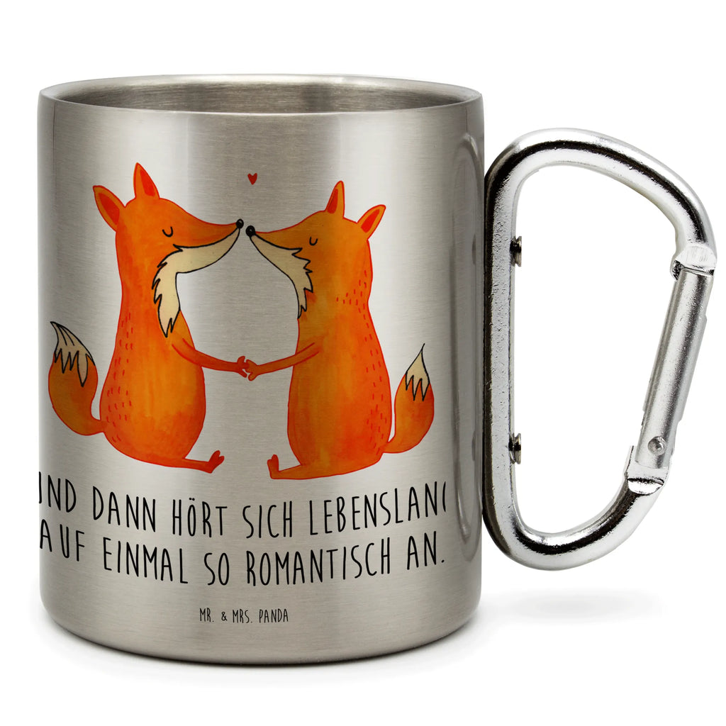 Stainless steel mug foxes Love fox, foxes, forest wildlife, clever as a fox, animal lover, fiancée, girlfriend, love, lovers, partner, wife, proof of love, husband, couple, marriage, boyfriend