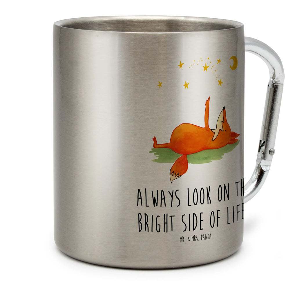 Stainless steel mug Fox Stars fox, foxes, forest wildlife, clever as a fox, animal lover, Fox, Saying positive, Saying beautiful, words of consolation, Romance, Always Look on the Bright Side of Life