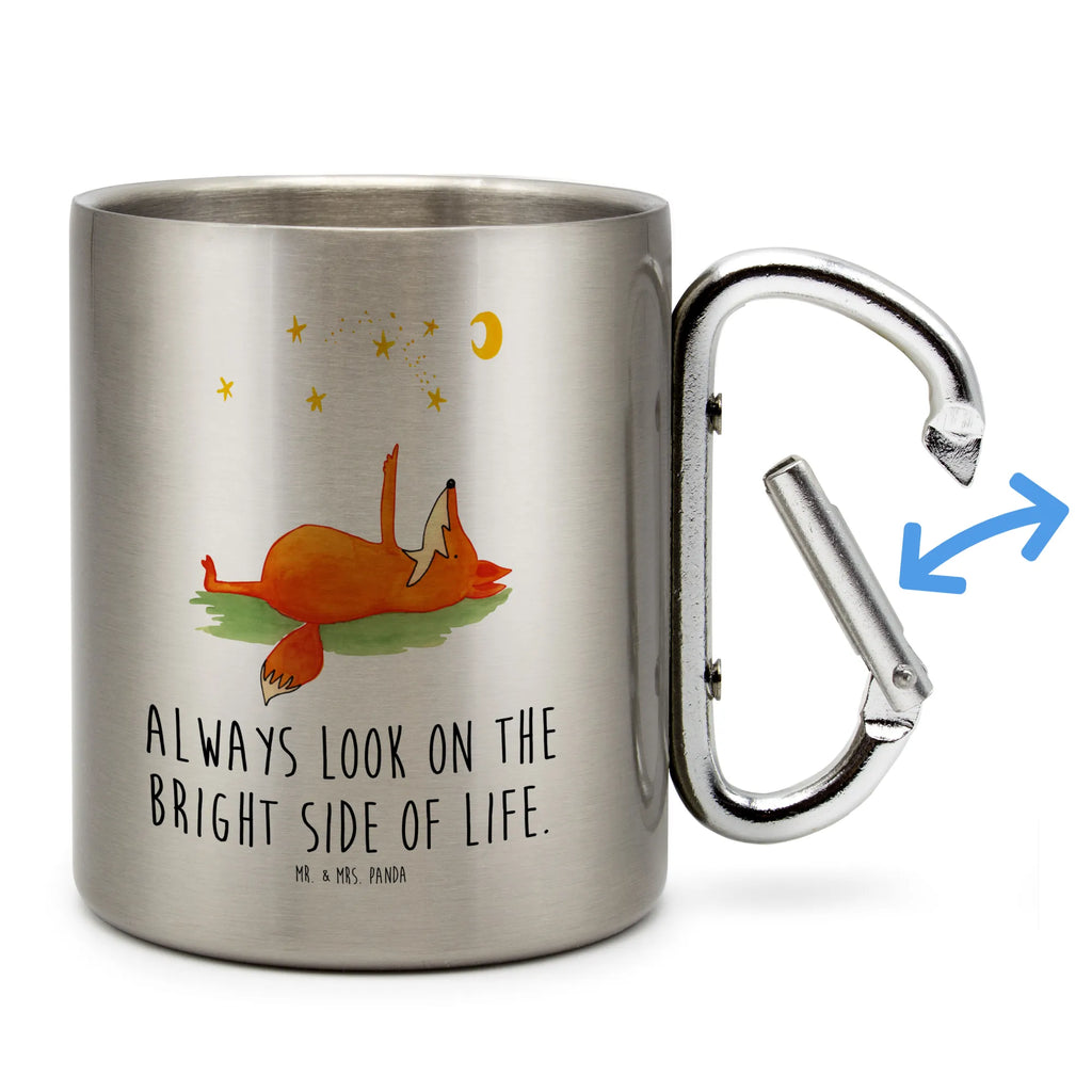 Stainless steel mug Fox Stars fox, foxes, forest wildlife, clever as a fox, animal lover, Fox, Saying positive, Saying beautiful, words of consolation, Romance, Always Look on the Bright Side of Life